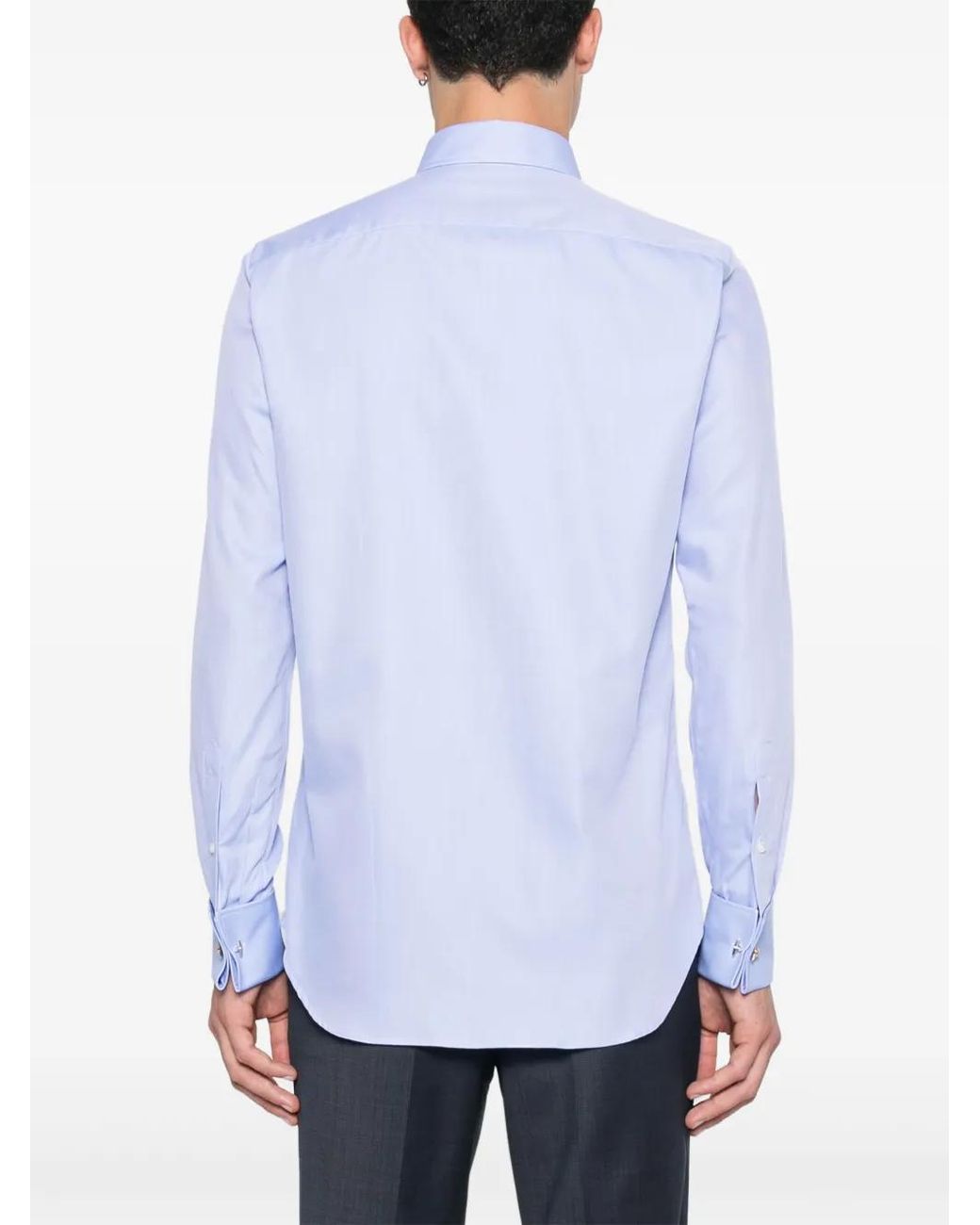 Camisa en jacquard Canali de hombre de color Blue