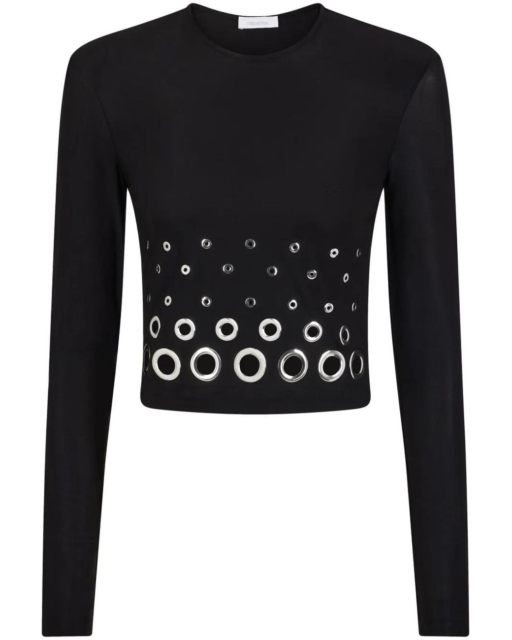 Rabanne Black Eyelet Crop Top