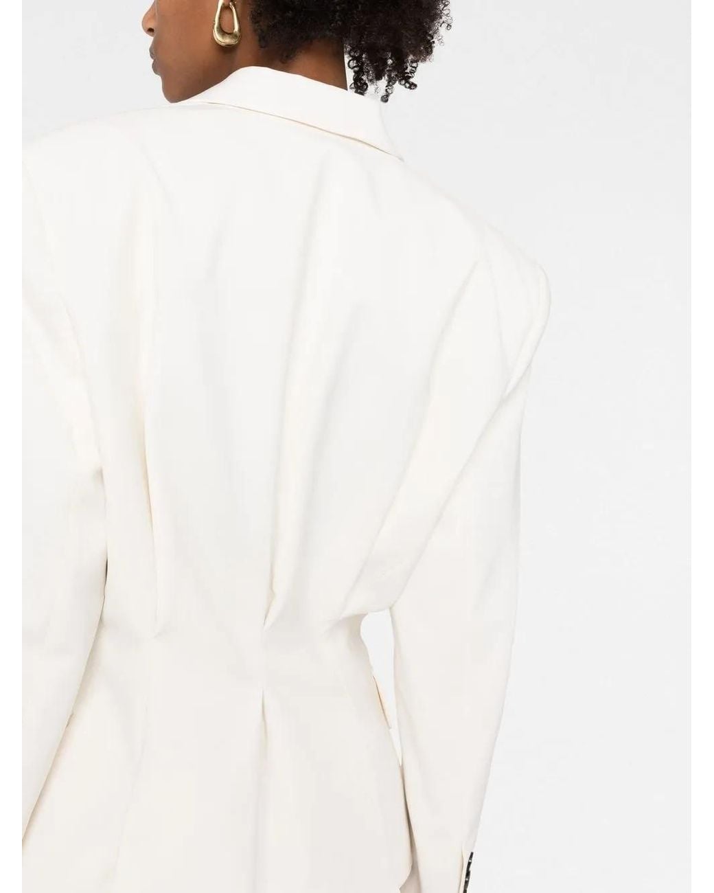 Alexandre Vauthier White Single-Breasted Blazer