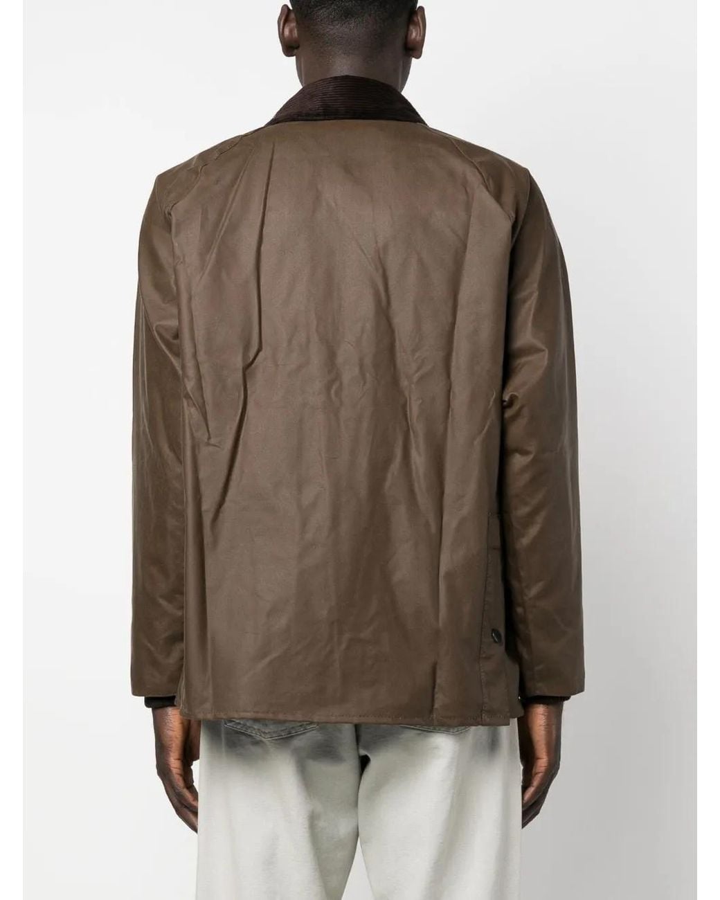 Barbour Brown Bedale Logo-Embroidered Wax Jacket for men