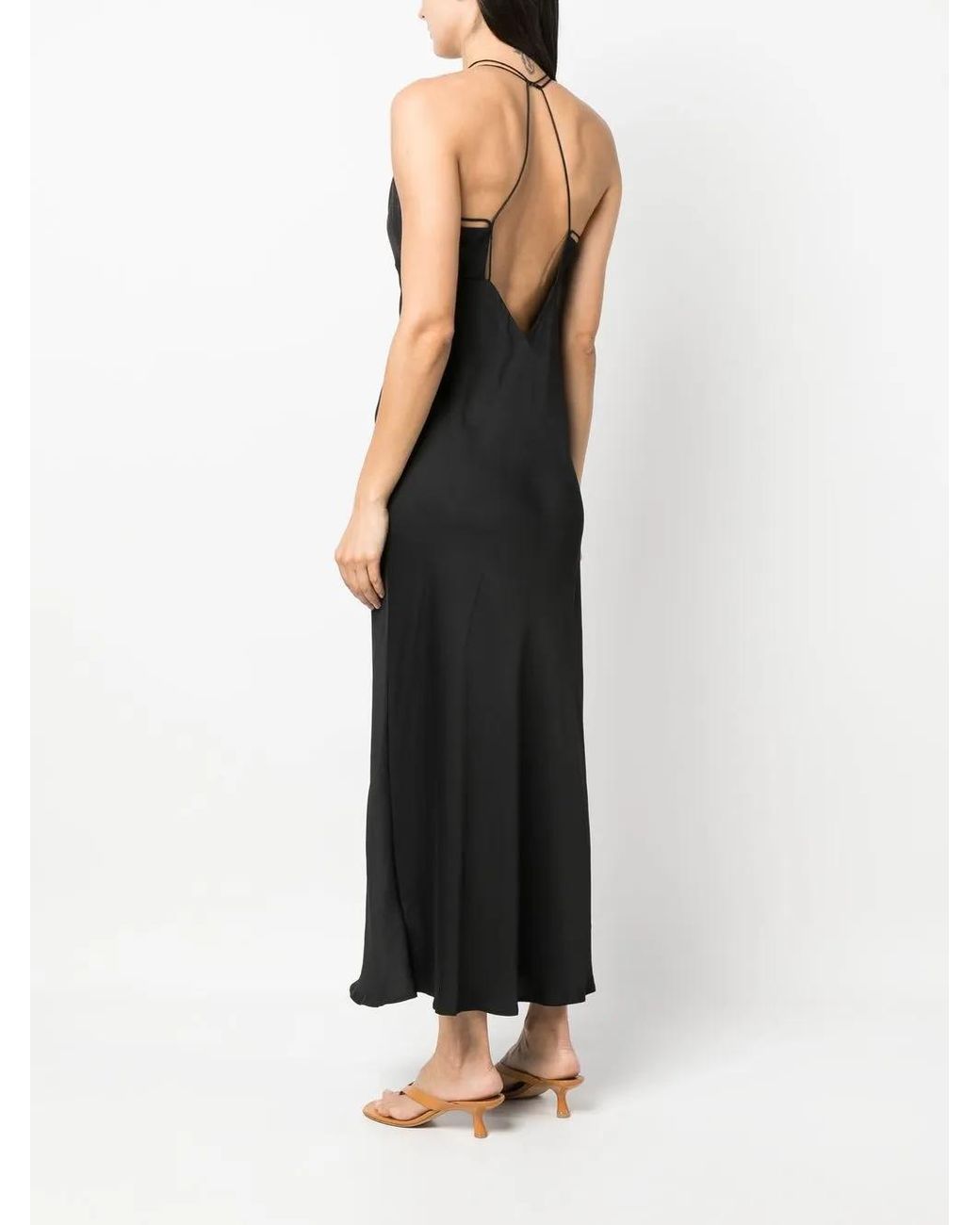 Calvin Klein Black Strap-Detail Slip Dress