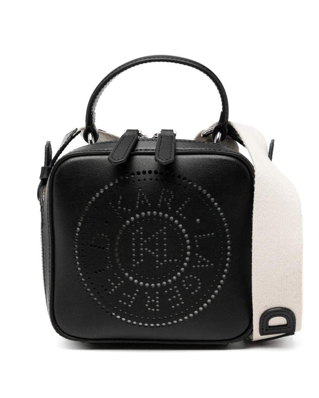 Karl Lagerfeld Black K/Circle Perforated Mini Bag
