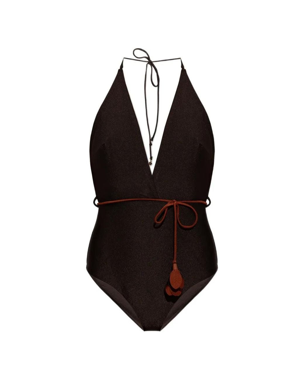 Zimmermann Black Echo Flower Plunge One-Piece
