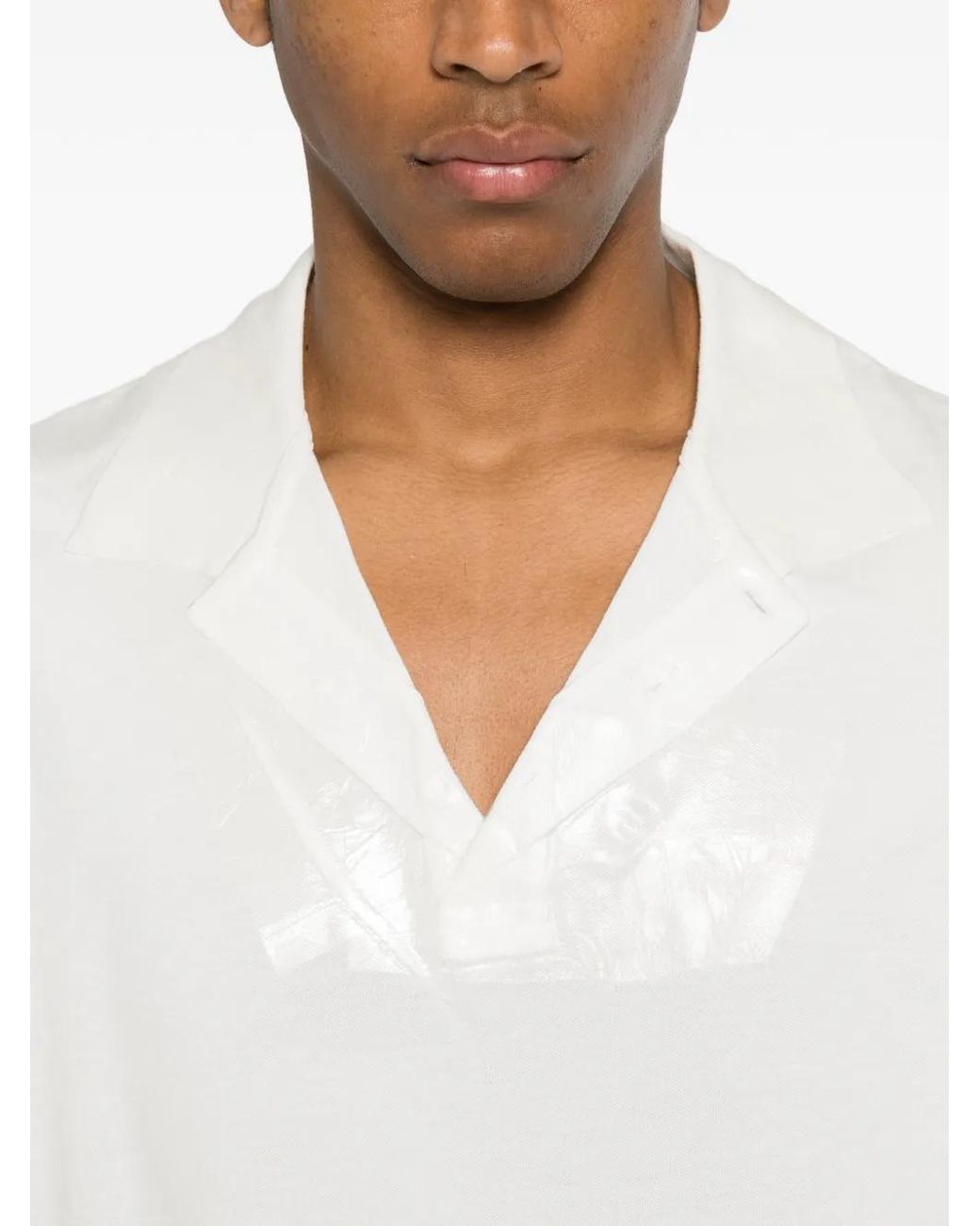 Maison Margiela White Cotton Polo Shirt for men