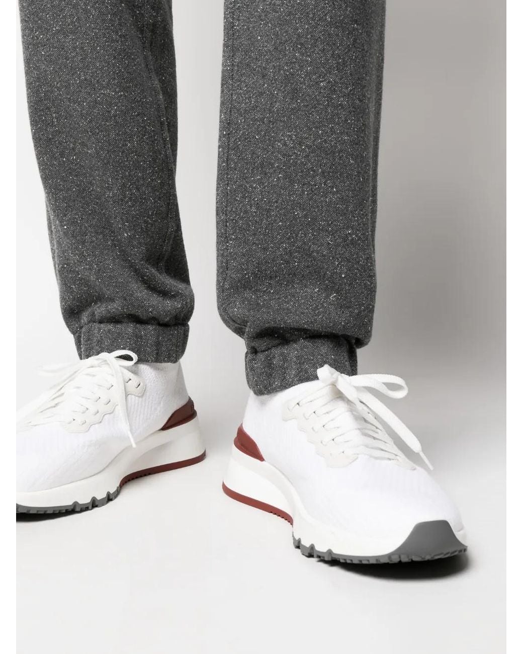 Brunello Cucinelli Gray Mélange Track Trousers for men