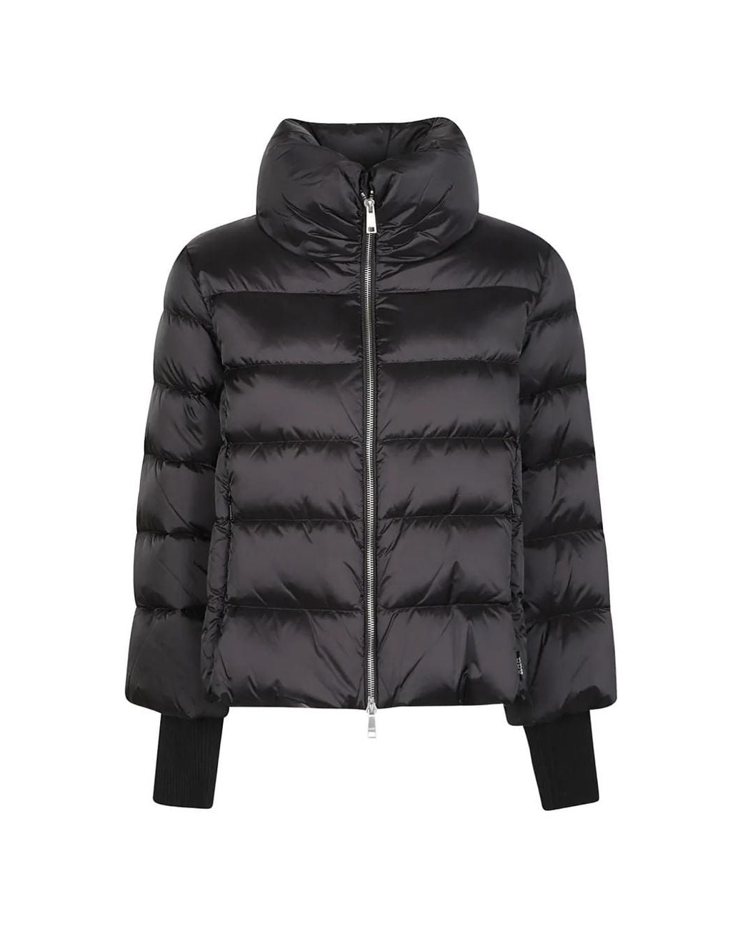 Add Black High-Neck Puffer Jacket