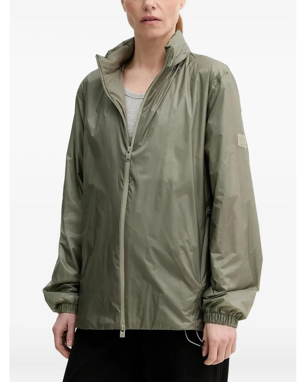 Rains Green Zip-Front Lightweight Jacket