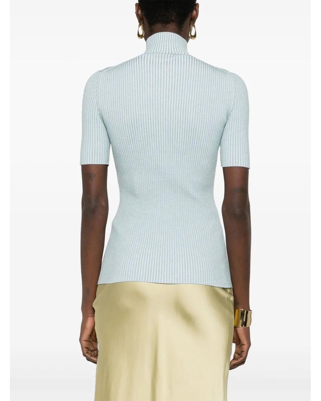 Fendi Blue Cut-Out Detail Knitted Top