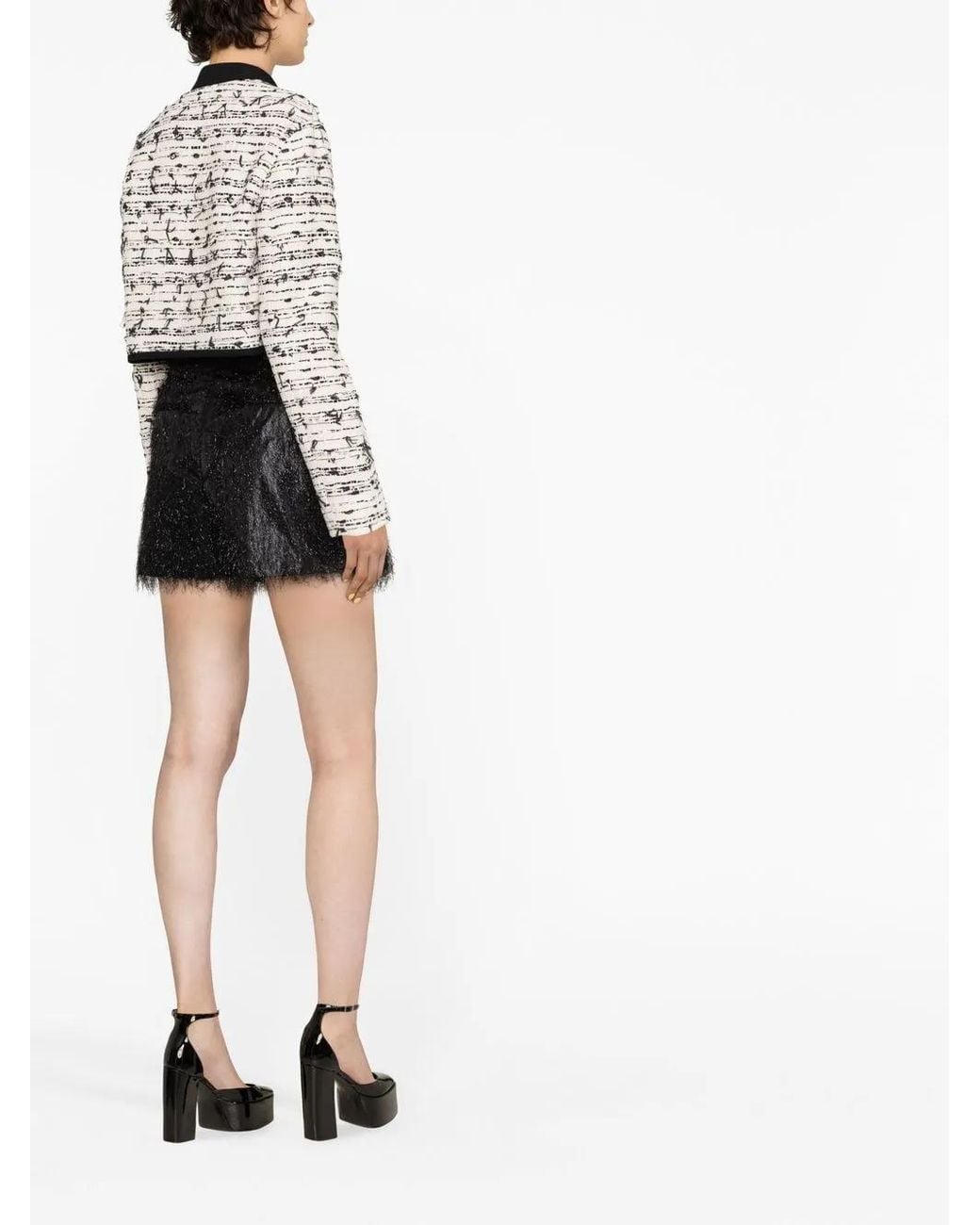 RED Valentino Black Textured Mini Skirt