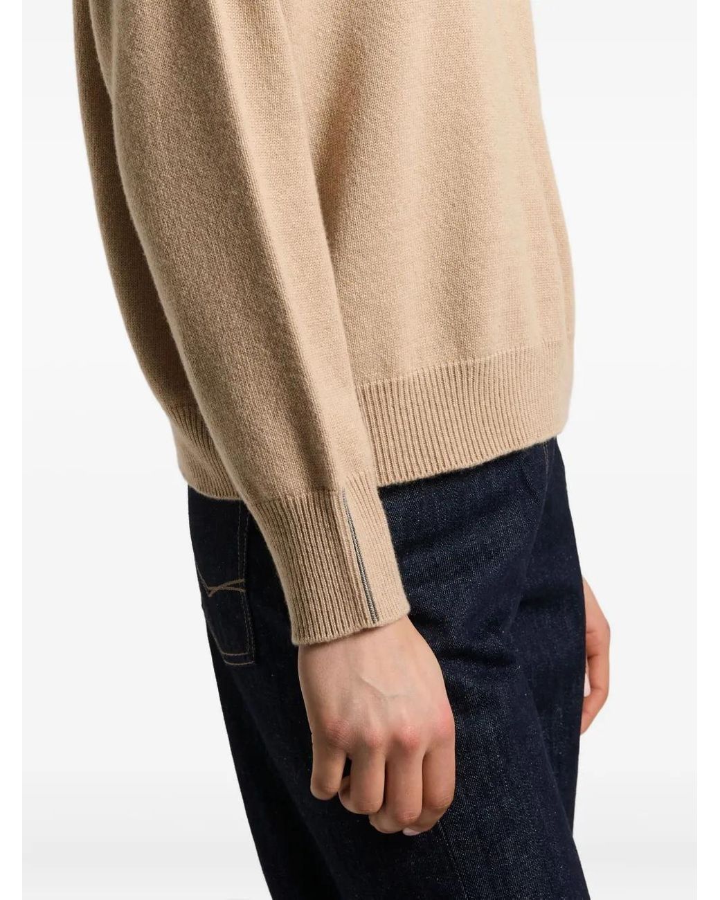 Peserico Black Turtleneck Ribbed-Cuff Sweater