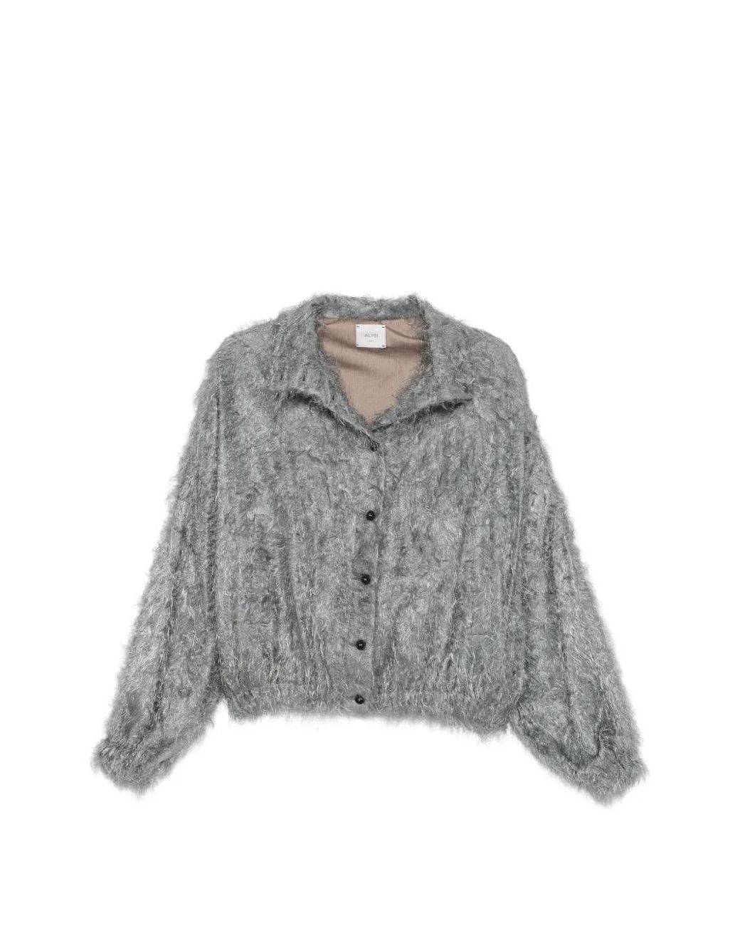 Alysi Gray Textured Button-Front Jacket