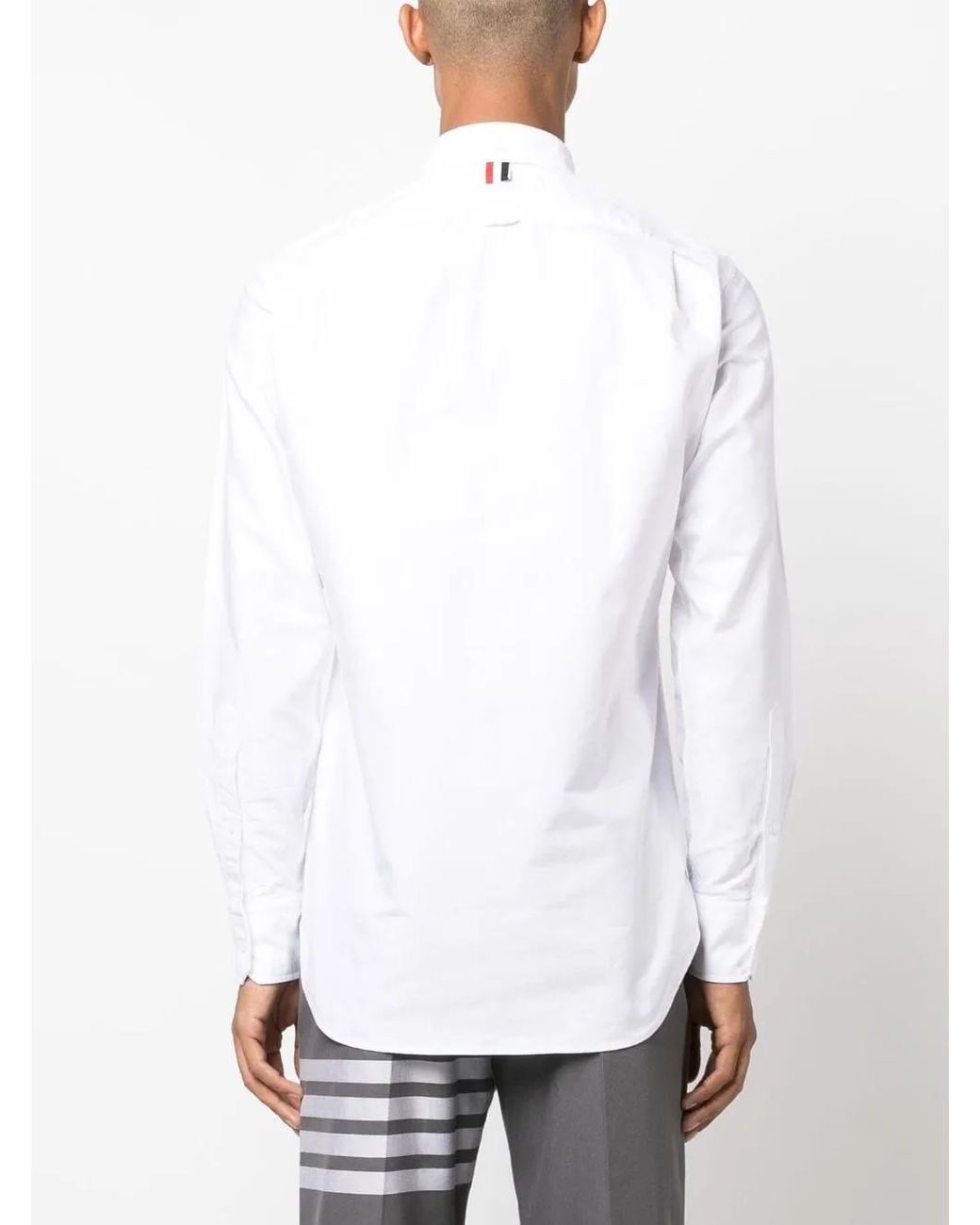 Thom Browne Button-Down Oervhemd Met Borstzak in het White voor heren
