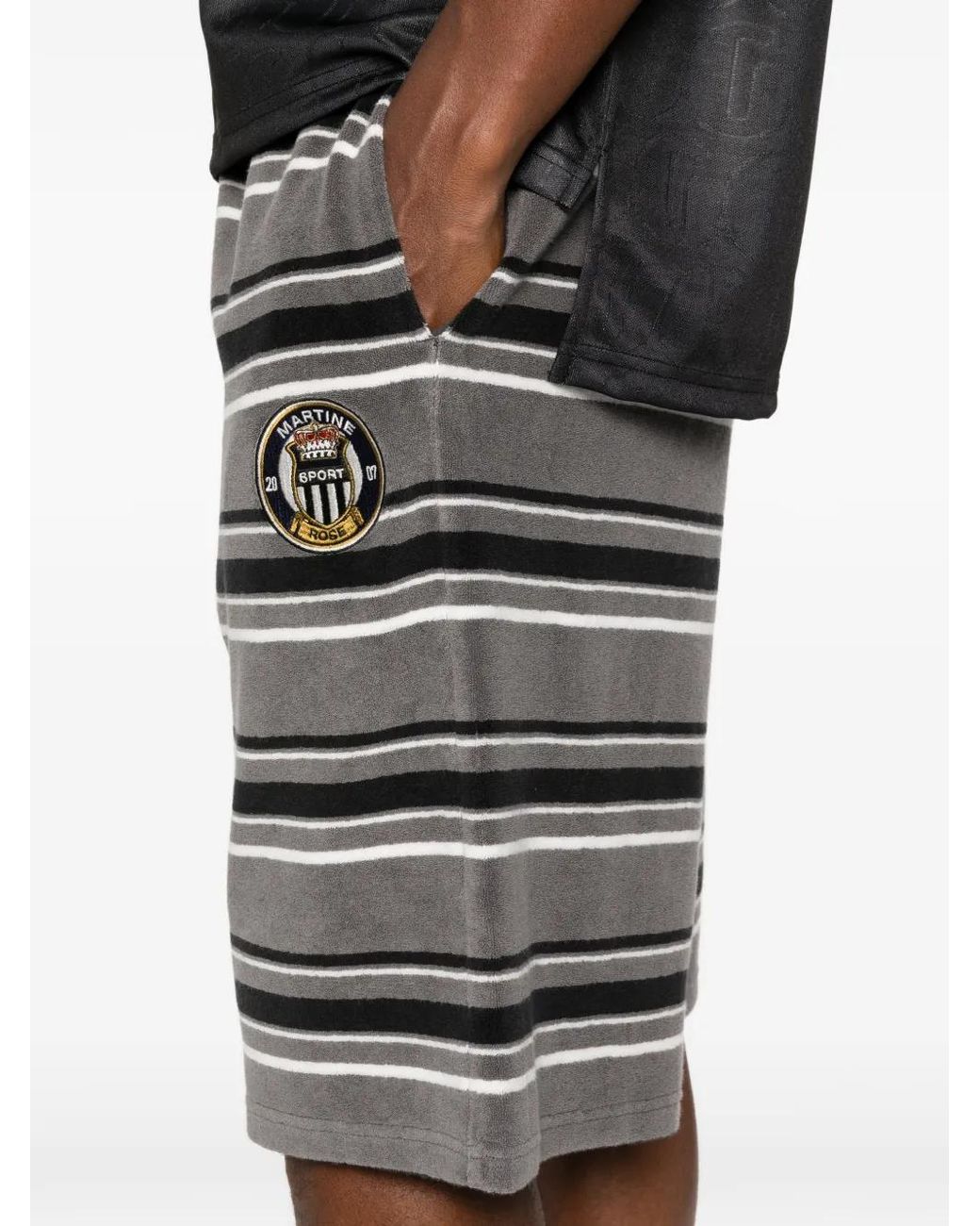 Martine Rose Gray Striped Shorts for men