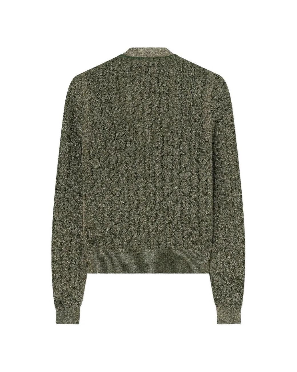RETORI Green Jacquard-Knit Cardigan