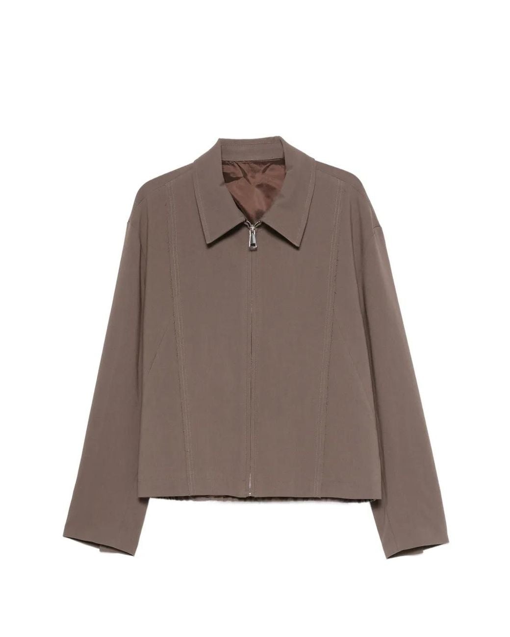 Imperial Brown Zip-Up Panelled Jacket for men