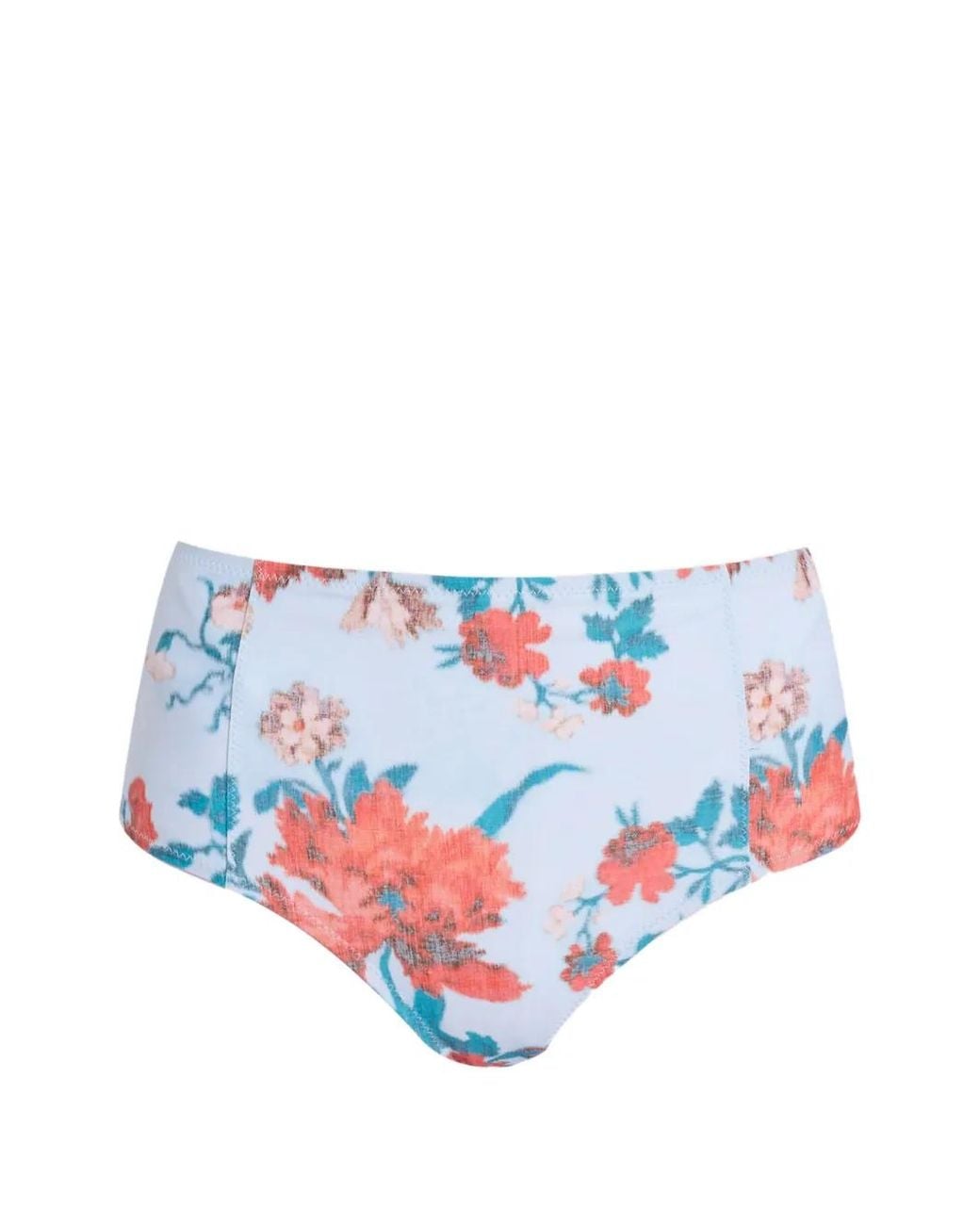Erdem White Bas De Bikini Taille Haute À Fleurs