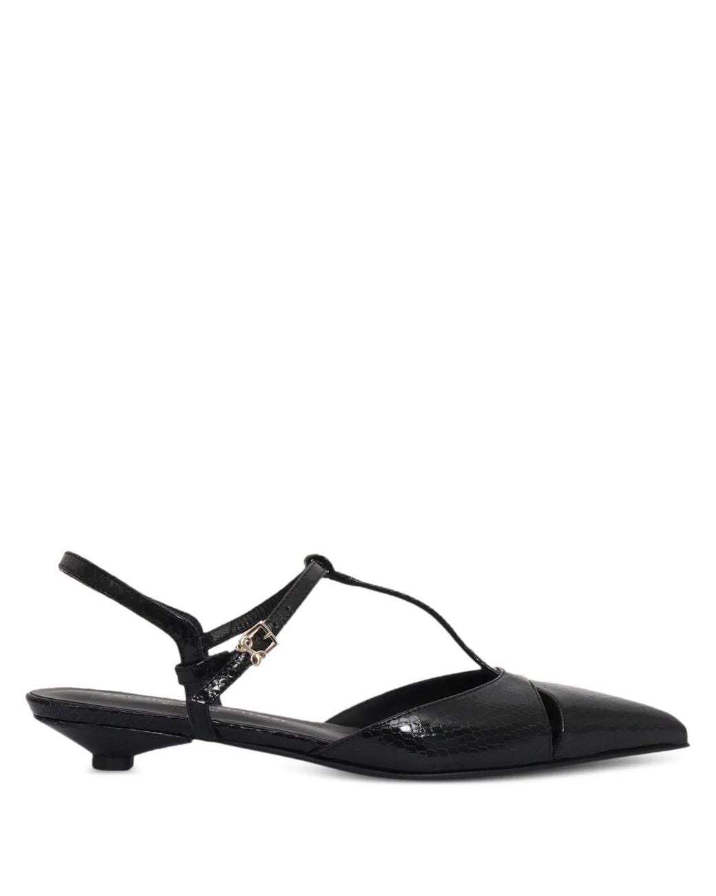 Sergio Levantesi Black Slingback Pointed-Toe Pumps