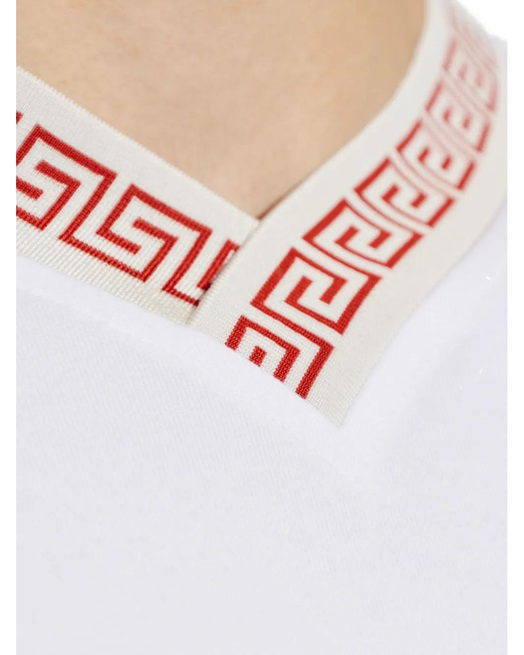 Versace White V-Neck T-Shirt for men