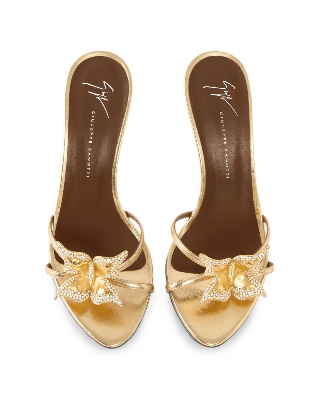 Giuseppe Zanotti Metallic Mules Mariposa 90