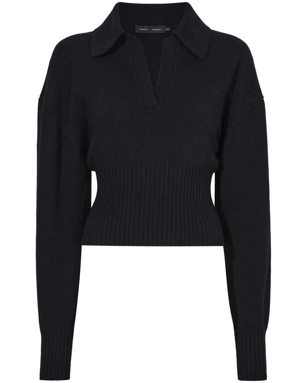 Proenza Schouler Blue Jeanne Polo Sweater