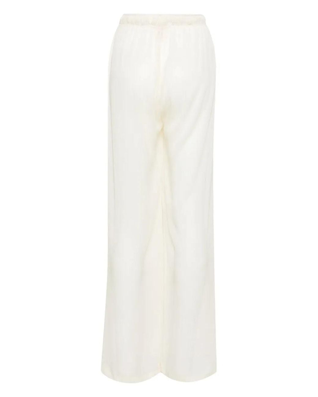 Paramidonna White Aurora Metallic-Threading Palazzo Pants