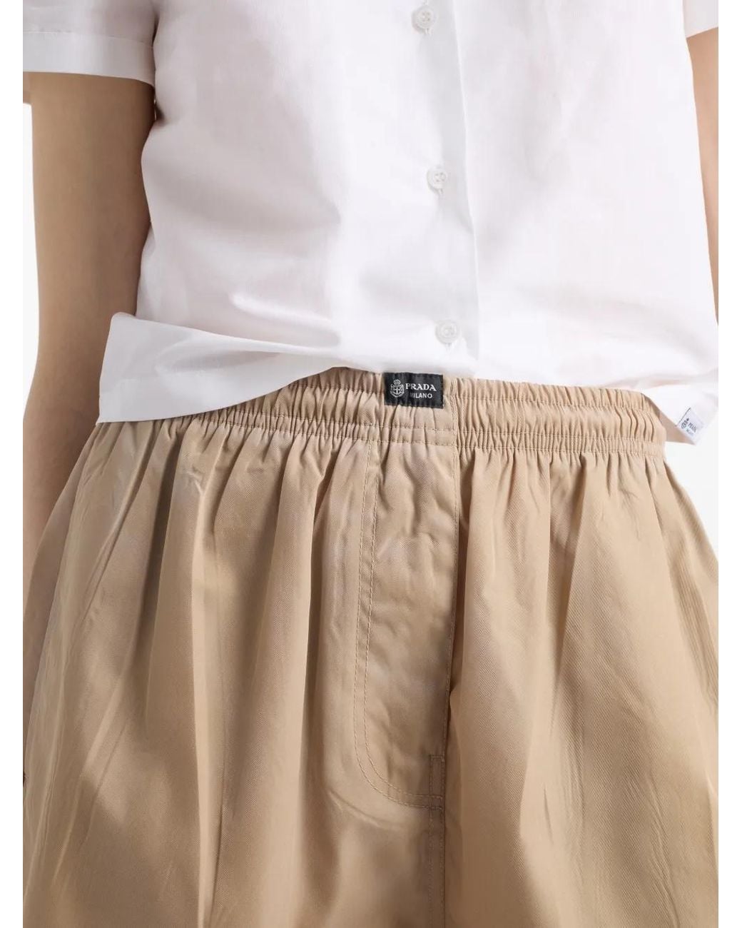 Short Re-Nylon Lavé Prada en coloris Natural