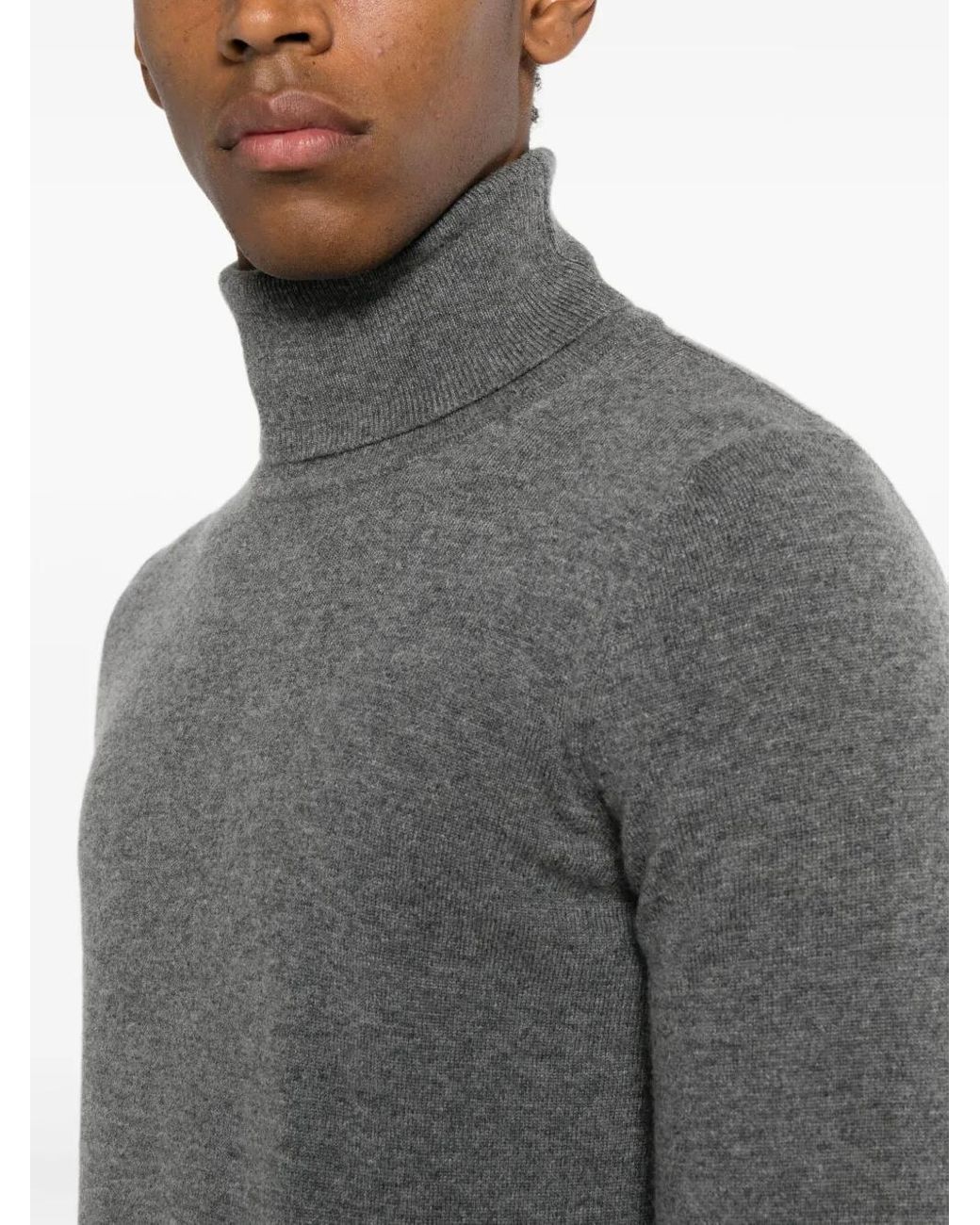 Kangra Gray Roll-Neck Long-Sleeve Sweater for men