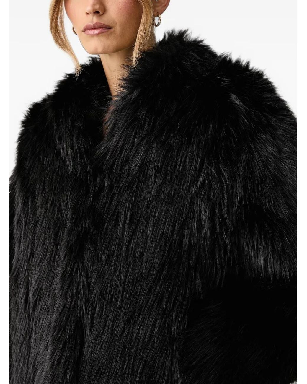 Patrizia Pepe Black Faux-Fur Jacket