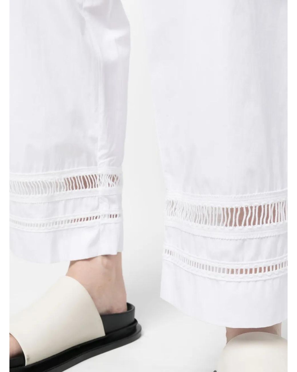 Lorena Antoniazzi White Belted High-Waisted Trousers