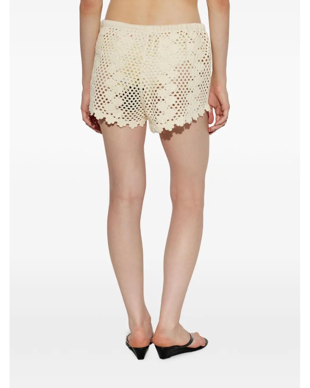 Posse Natural Saskia Crochet-Knit Shorts