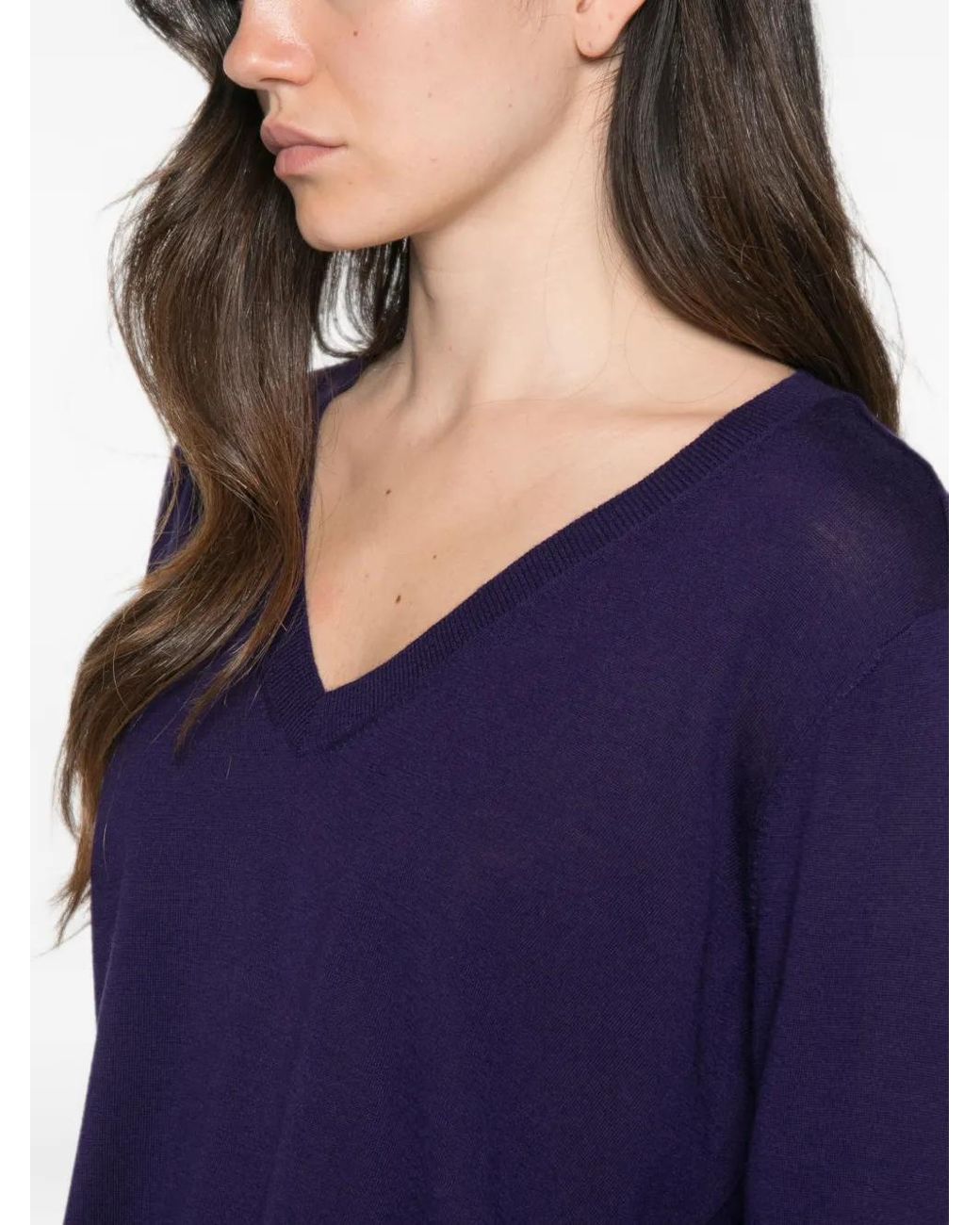 Bompard Blue V-Neck Sweater