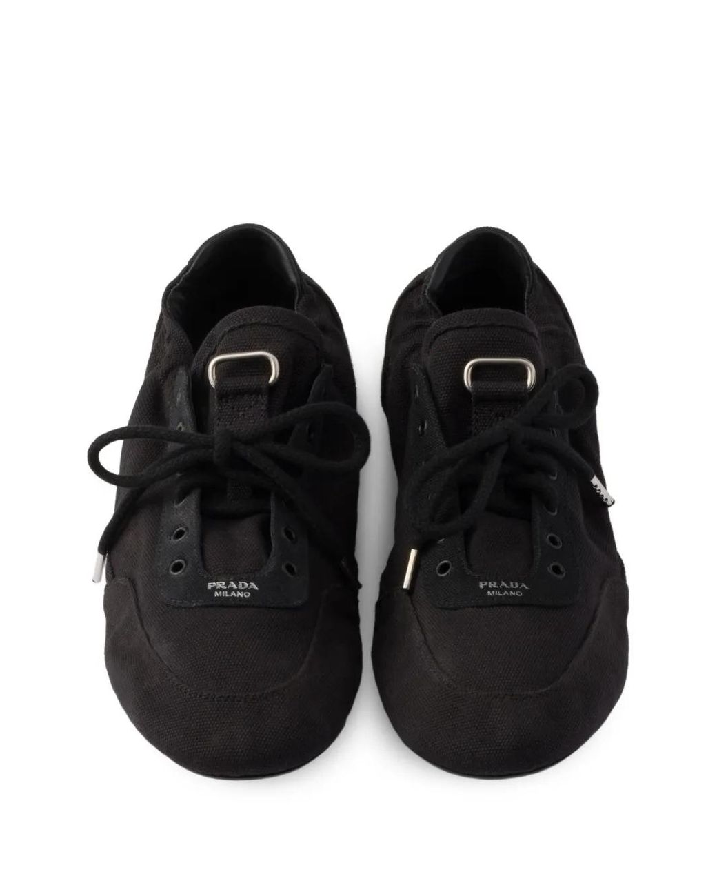 Baskets Collapse En Toile Prada en coloris Black