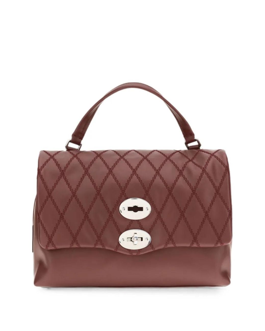 Zanellato Purple Postina Tramè Leather Shoulder Bag