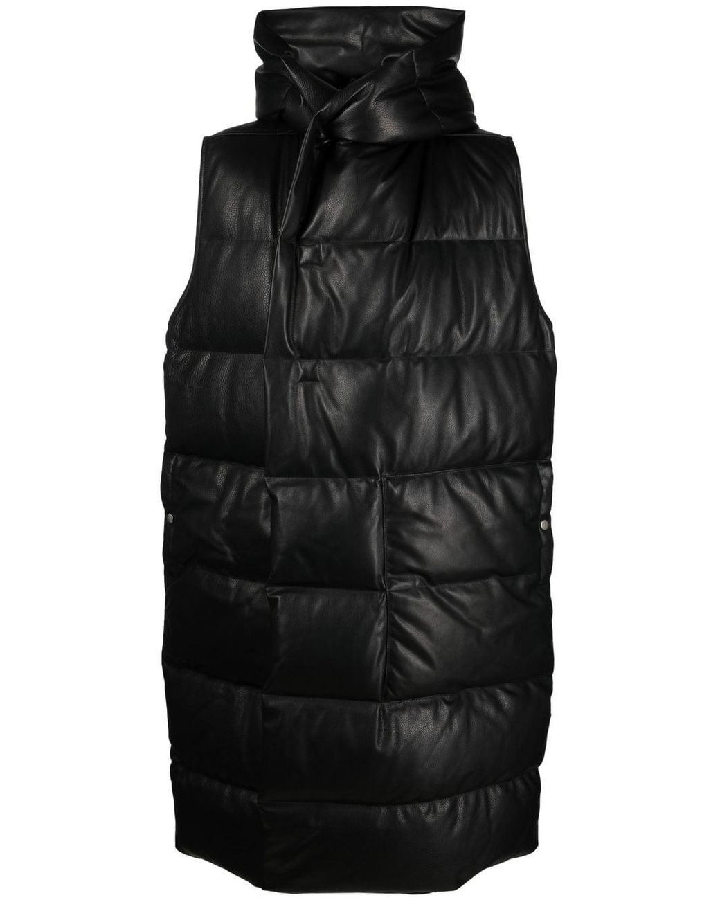 Rick Owens Sleeveless Hooded Coat in Black for Men | Lyst