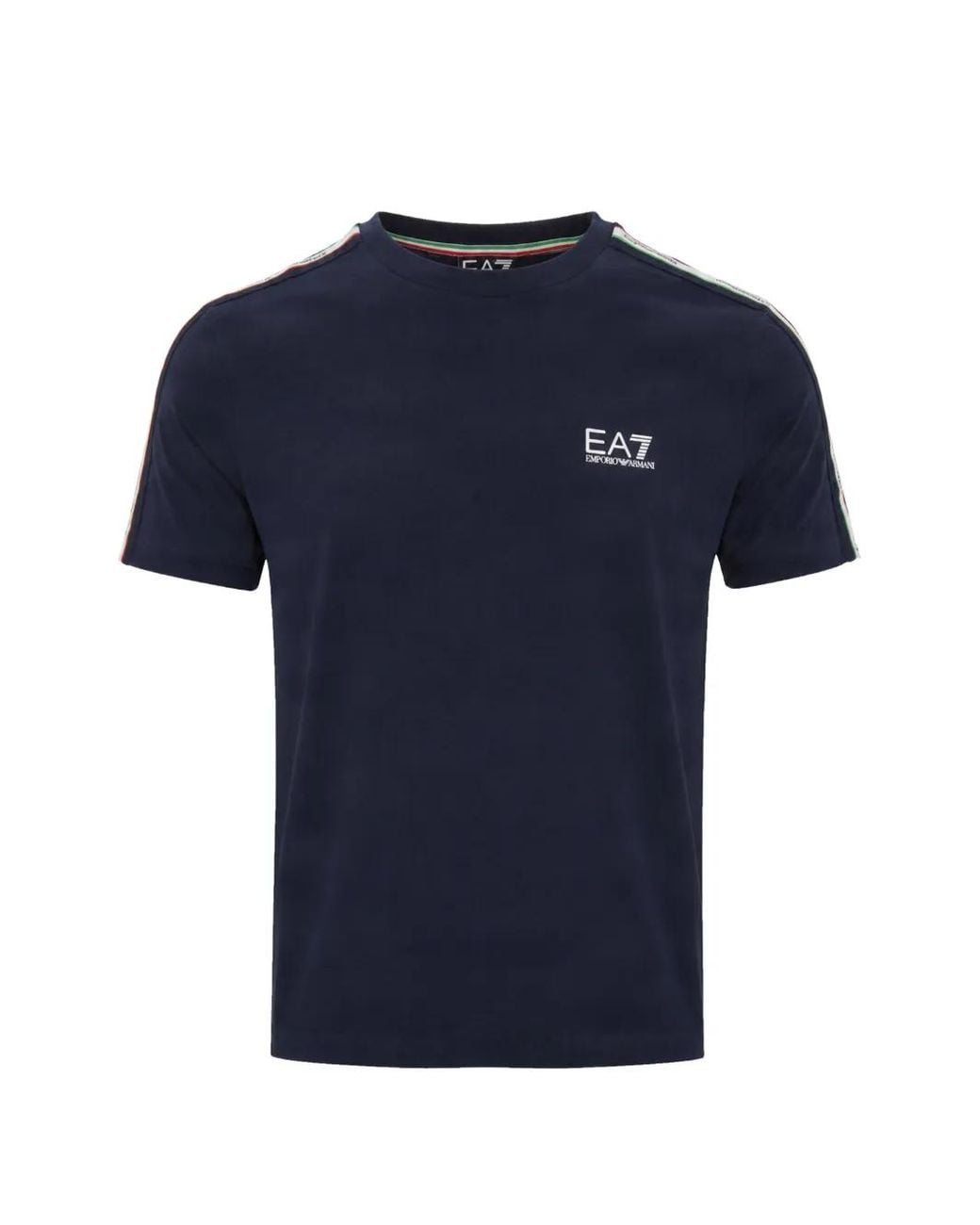 EA7 Blue Italia Logo-Print T-Shirt for men