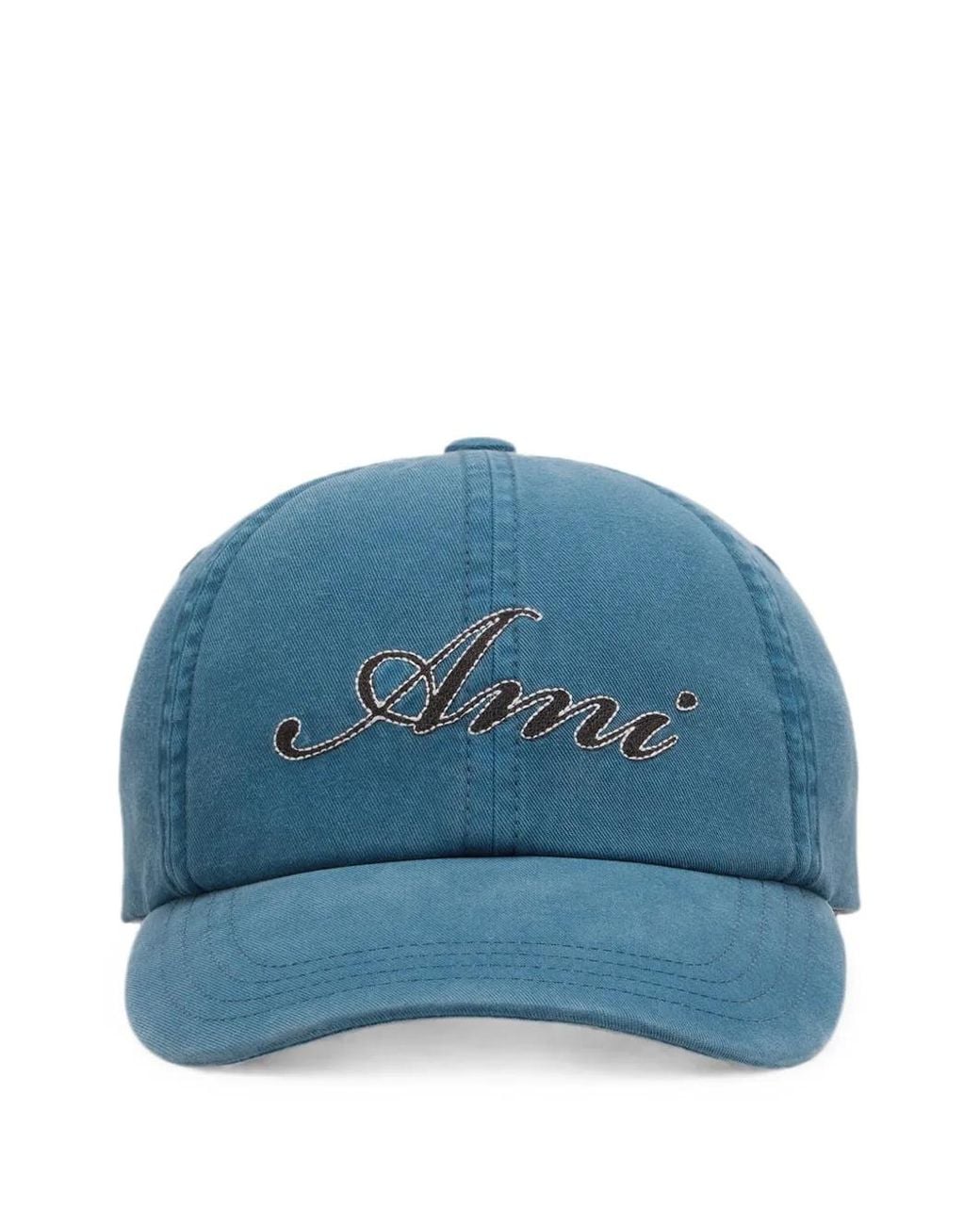 AMI Blue Cotton Cap With Emboirery