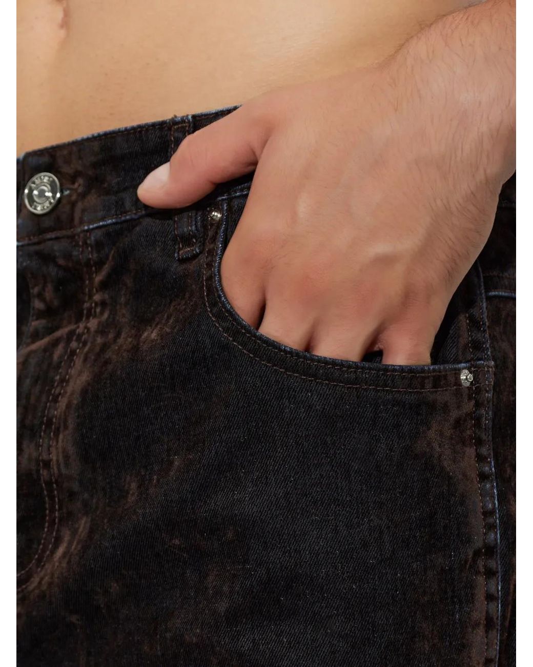 Amiri Black Flock Ma Fit 5 Pocket Jeans for men