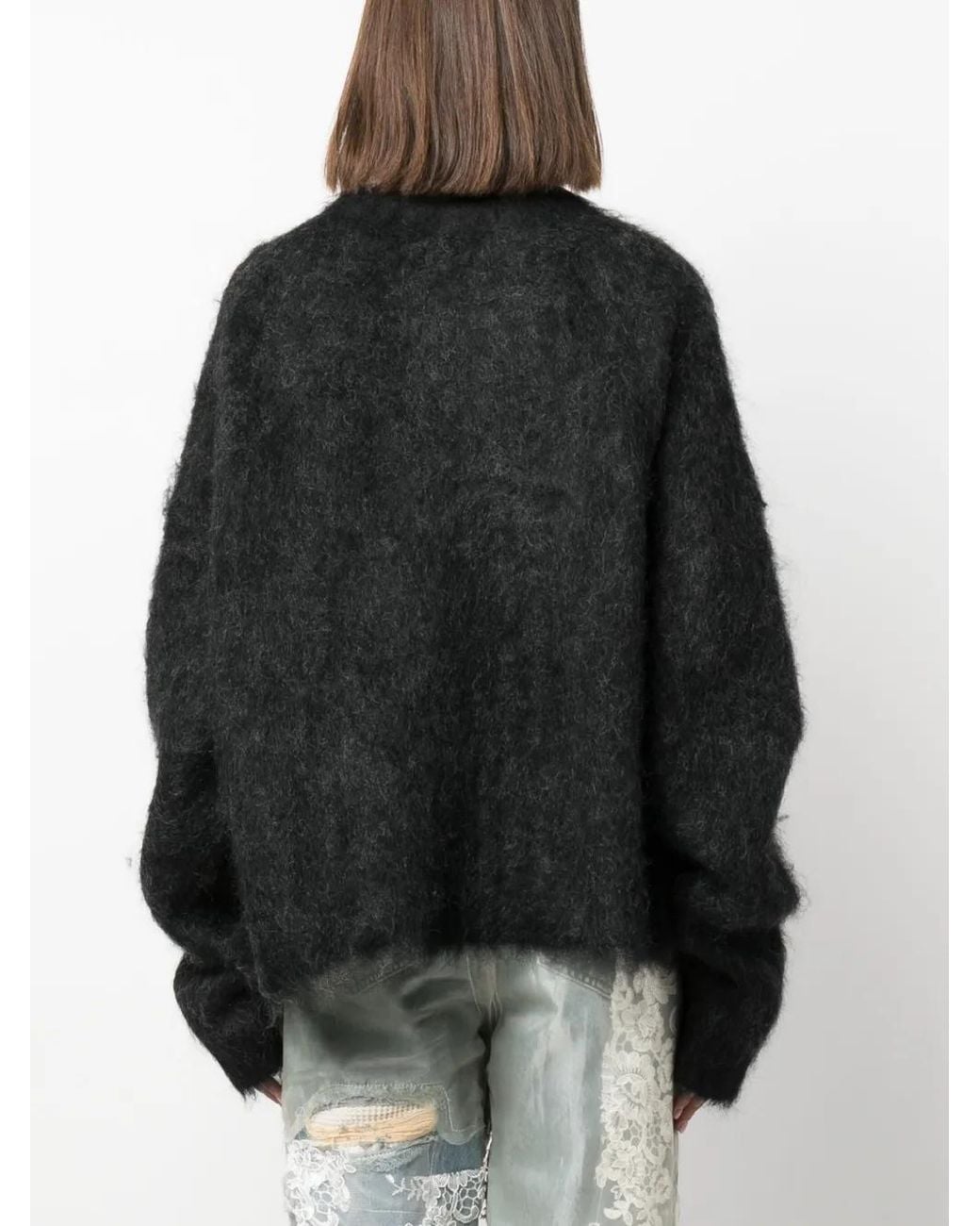 Martine Rose Black Jacquard Mohair-Blend Jumper
