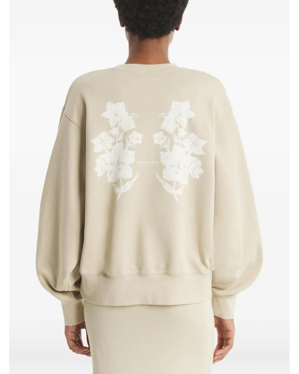 Maison Kitsuné Natural Floral-Print Sweatshirt