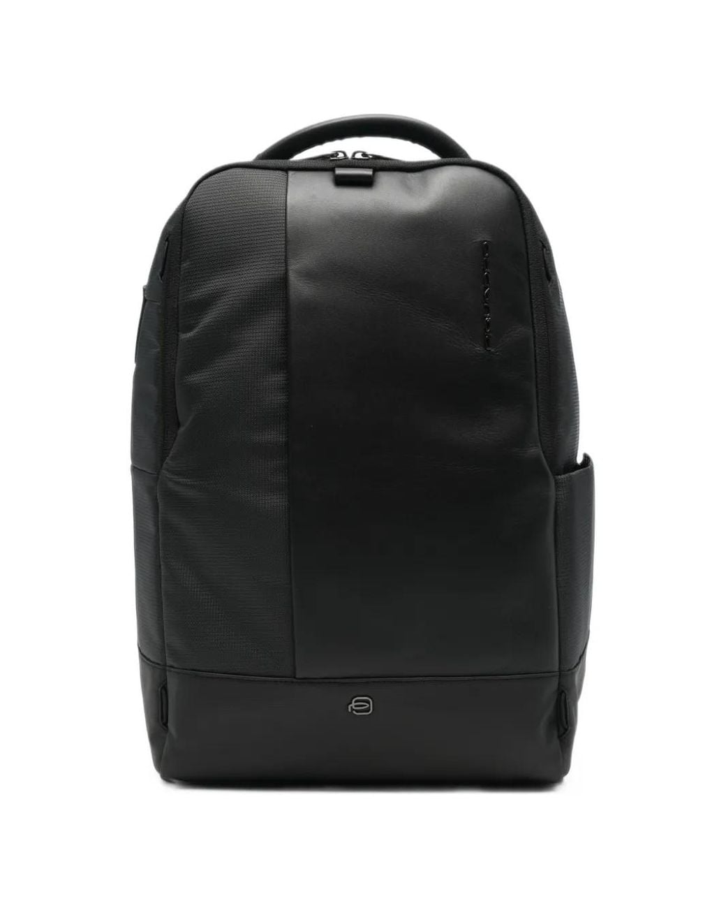 Piquadro Black Leather-Panelled Backpack