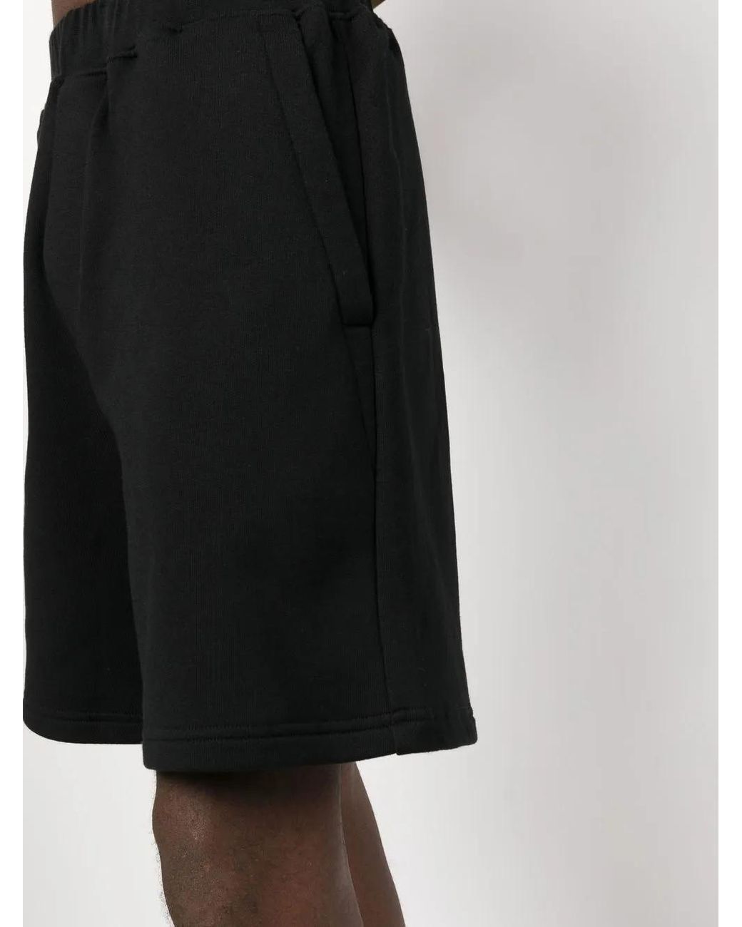 DSquared² Black Knee-Length Cotton Track Shorts for men