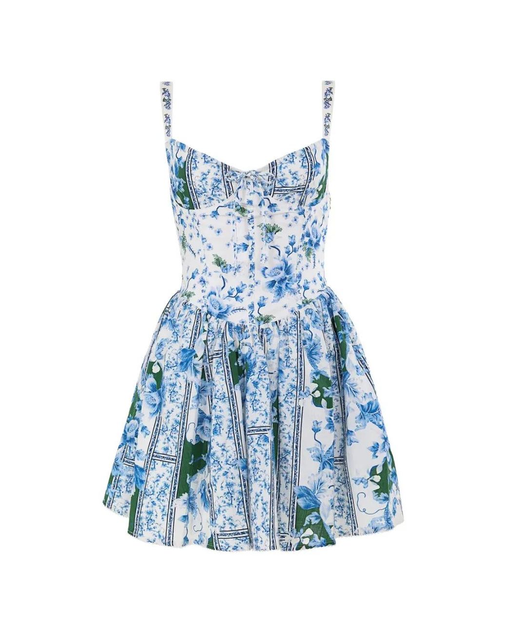 Agua Bendita Blue Nader Spring Floral-Print Mini Dress