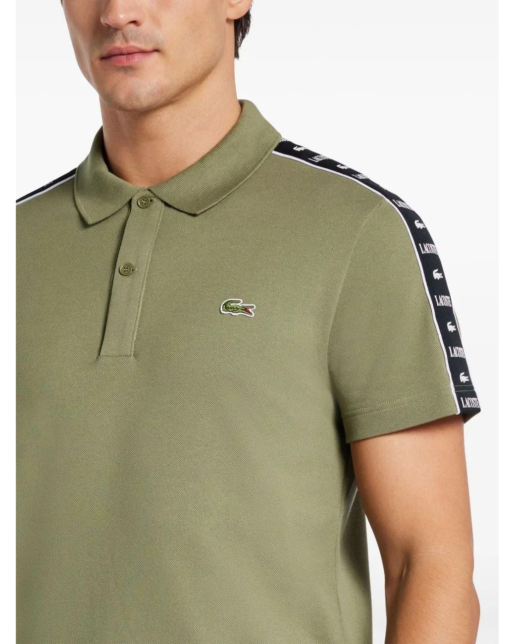 Lacoste Green Logo-Patch Polo Shirt for men