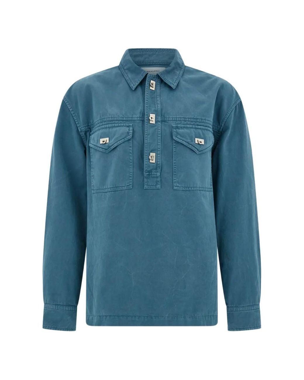 Ferragamo Blue Workwear Shirt for men