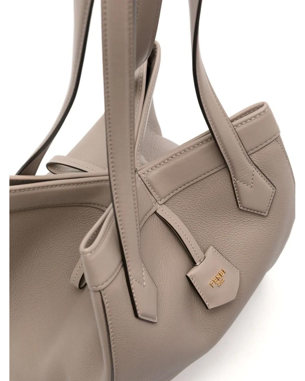 Fendi Natural Medium Origami Leather Shoulder Bag