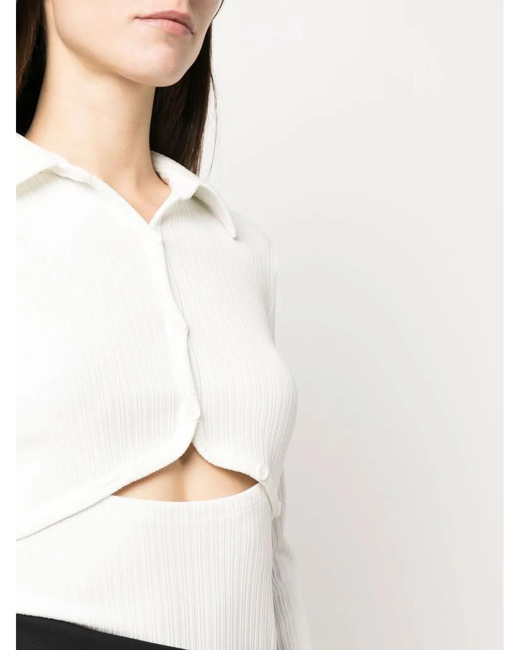 Top Con Aberturas Helmut Lang de color White
