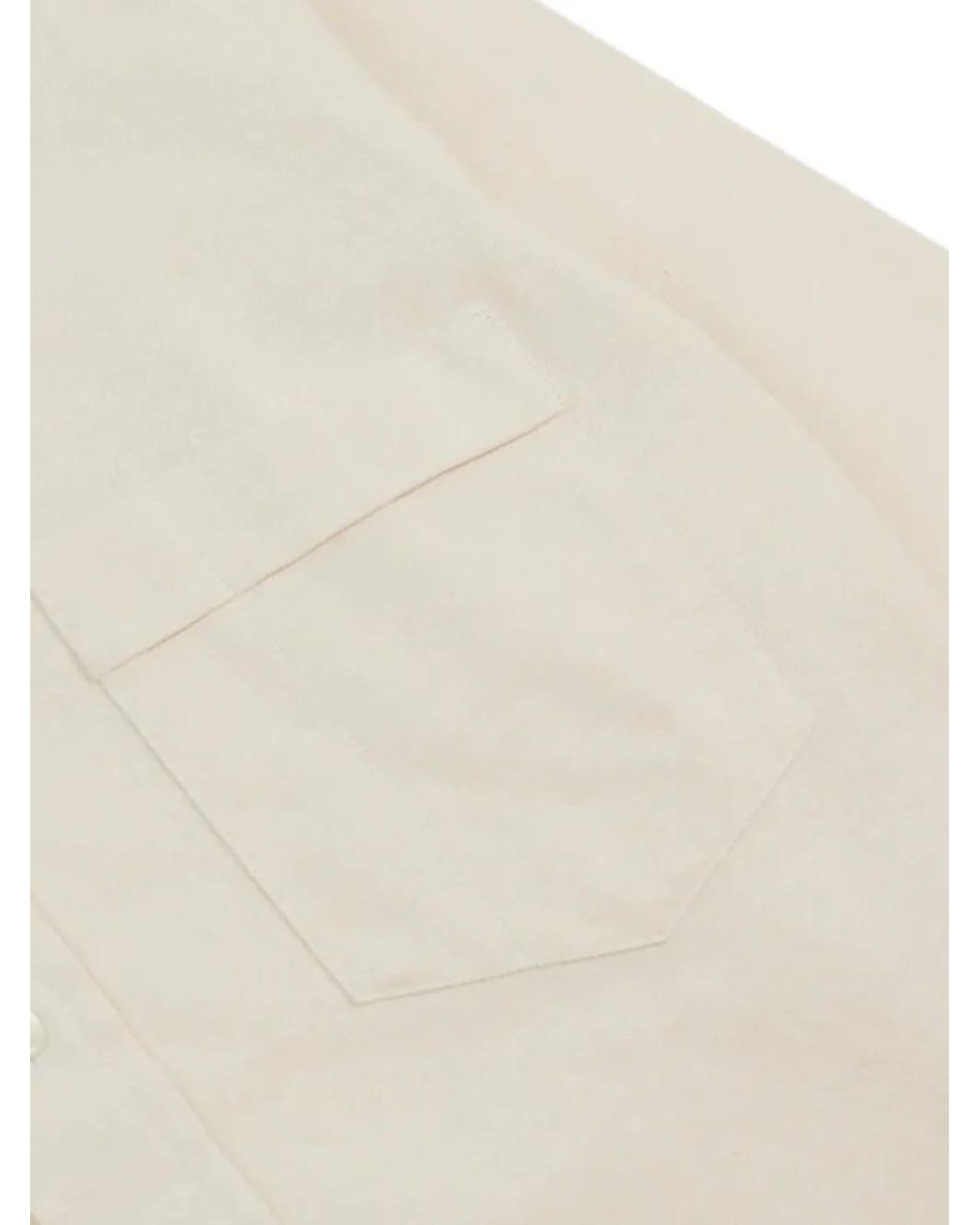 Drake's White Long Point-Collar Shirt for men