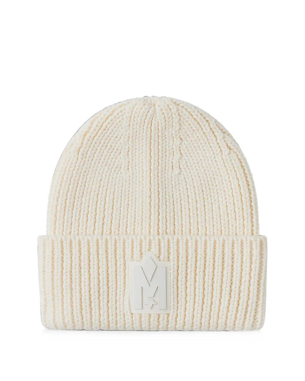 Mackage Natural Jude-Mz Logo-Patch Beanie Hat