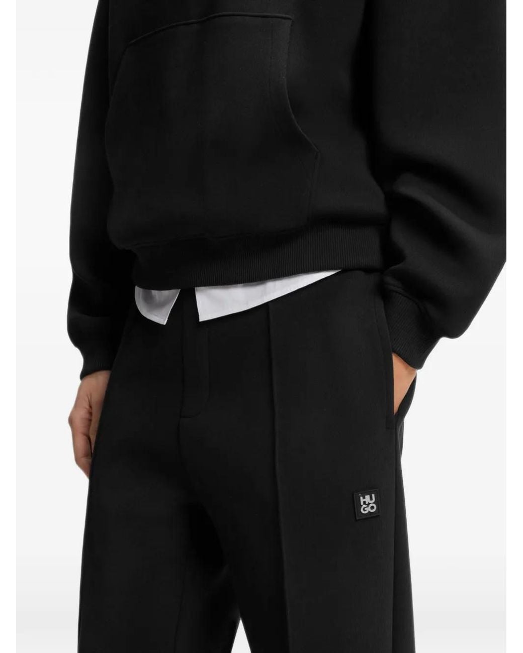 HUGO Black Relaxed-Fit Sweatpants for men