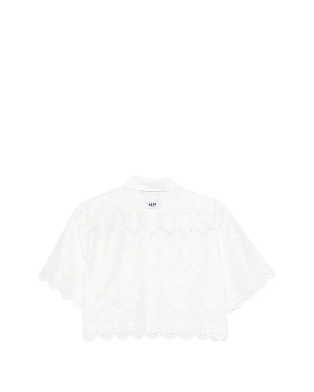 MSGM White Button-Fastening Shirt